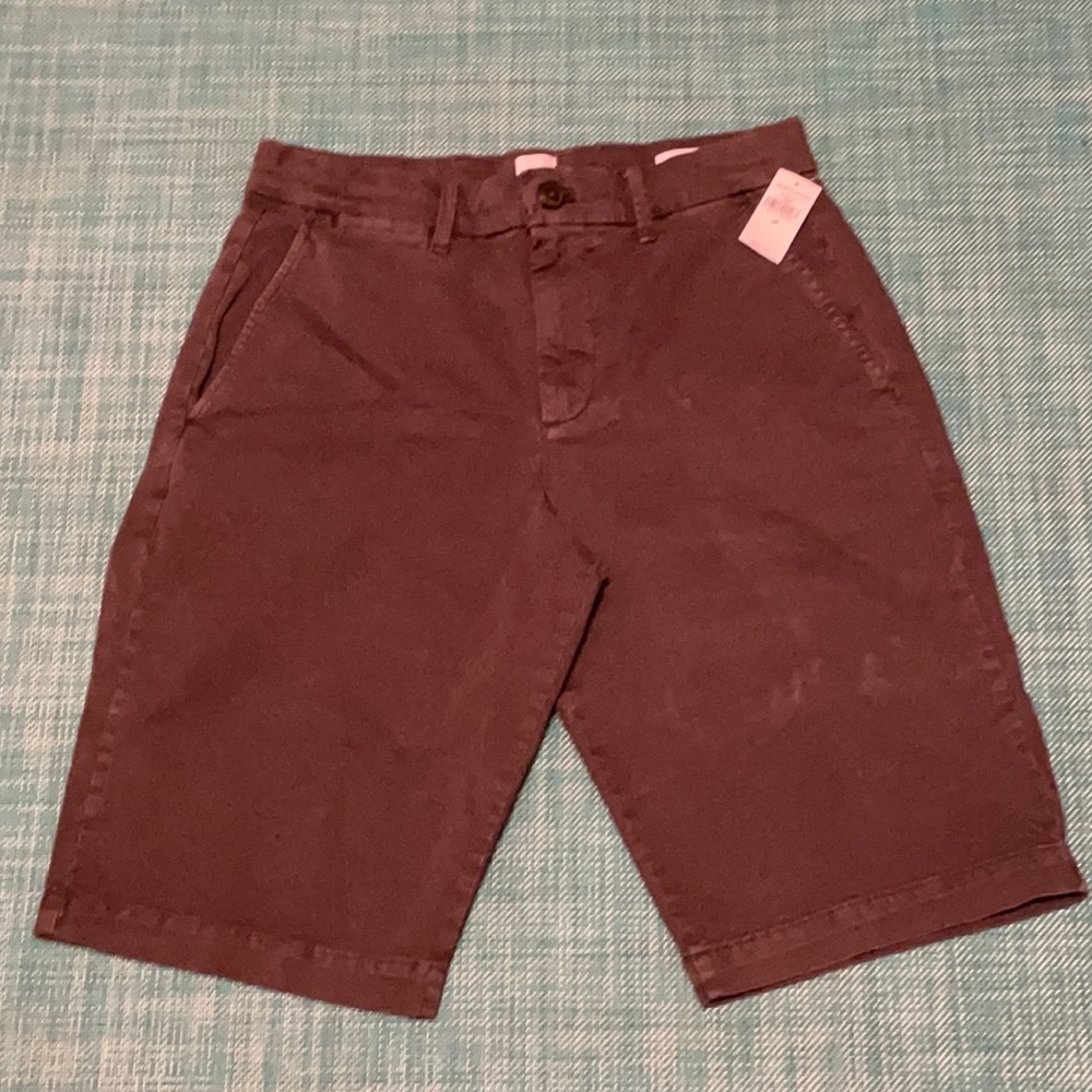 Coffee-Colored 12” Flat Front Shorts